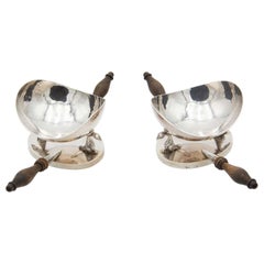 Hammered silver salt and pepper shakers