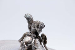 Hammered silver tureen with tray