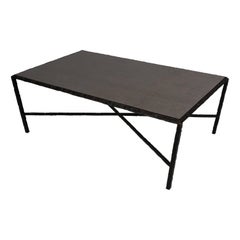 Hammered Steel Coffee Table, Bronze Patina