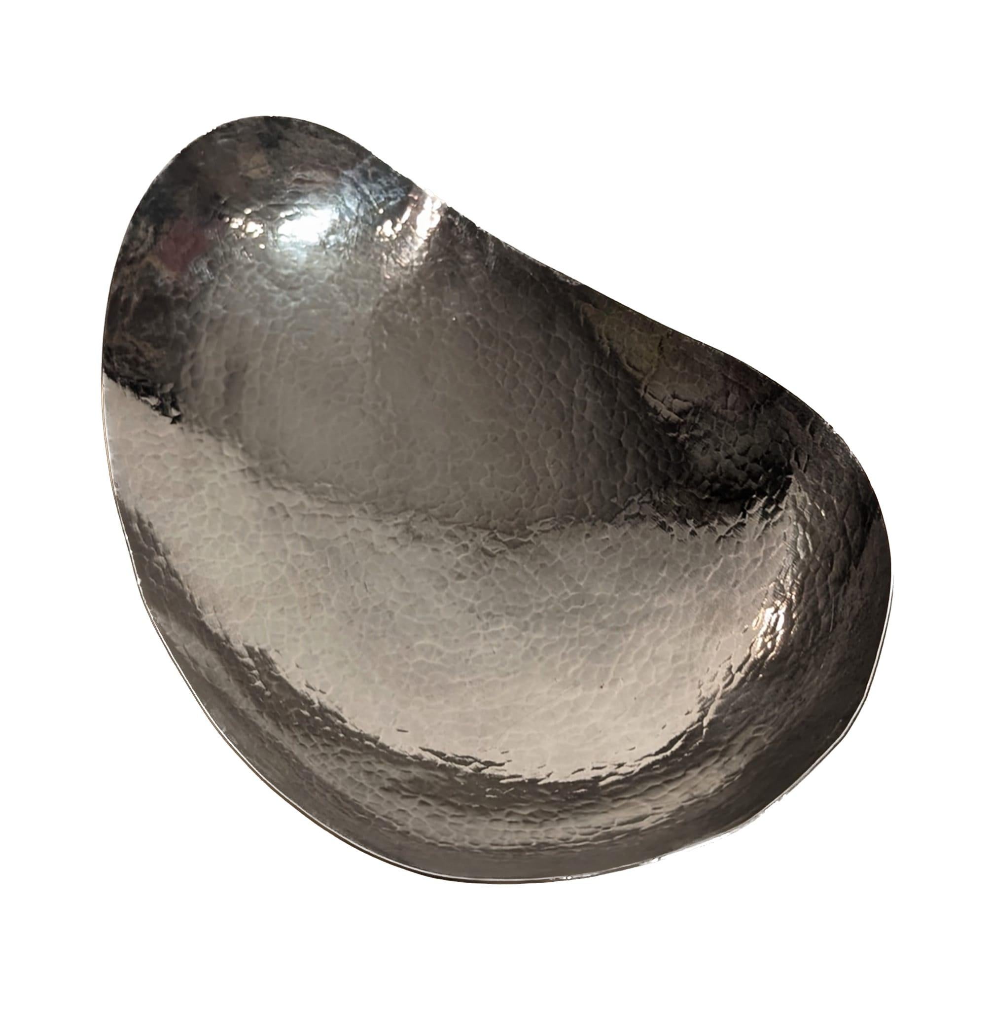 Italian Hammered Sterling Silver Candy Bowl For Sale