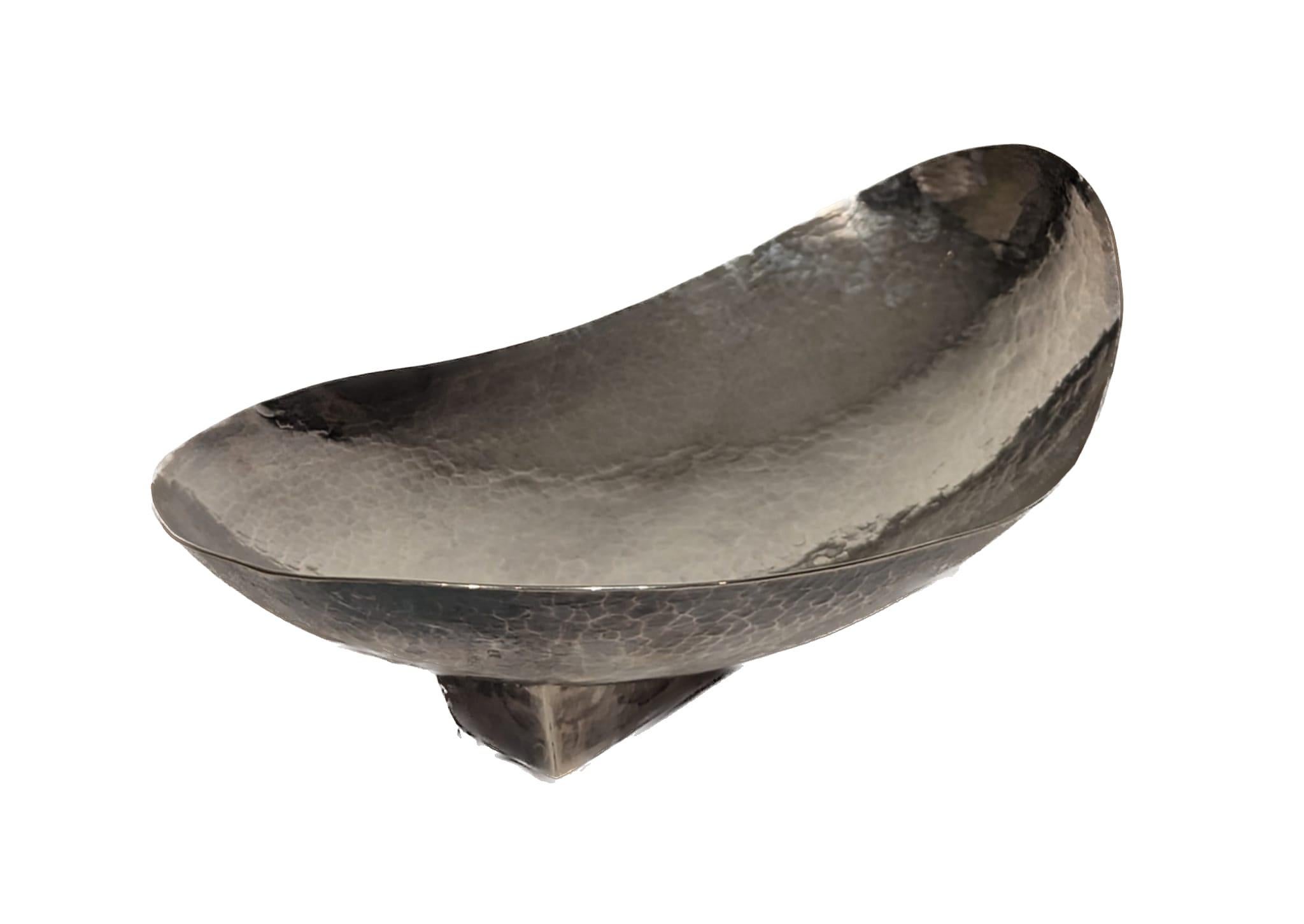 Hammered Sterling Silver Candy Bowl In Good Condition For Sale In Miami, FL