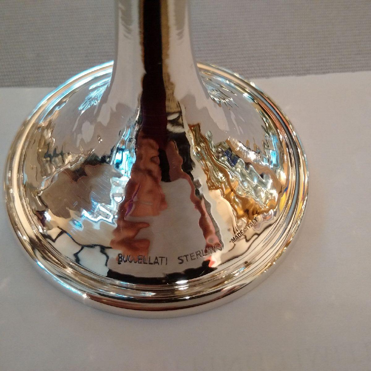 Italian Hammered Sterling Silver Champagne Goblets by Buccellati, circa 1990s For Sale