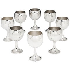 Gobelets à champagne en argent sterling martelé de Buccellati, vers 1990