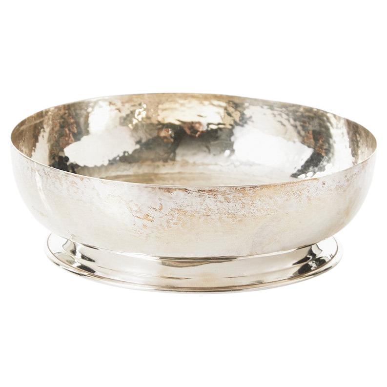 Hammered Sterling Silver Decorative Bowl, Mexico, 1950's  For Sale
