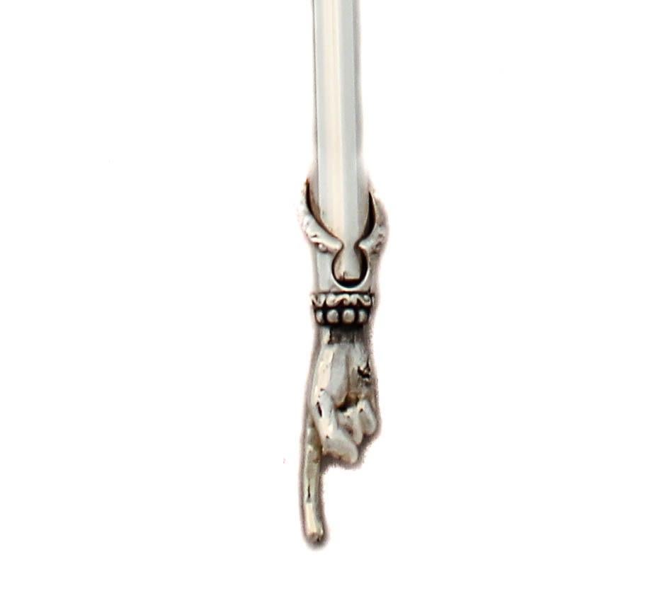 Contemporary Hammered Sterling Silver Torah Pointer For Sale