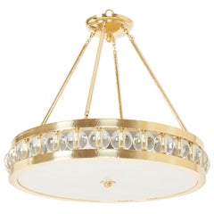 Lampe à suspension tambour martelé en laiton de David Duncan