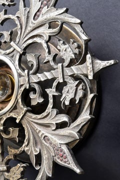 Hammered Tudor Bare Bulb Flushmount