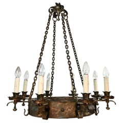 Hammered Tudor Eight Candle Fixture