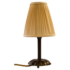 Hammered Vintage table lamp with fabric shade vienna around 1950s
