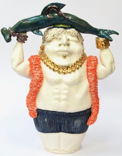 Hammerhead Muscle Fish Decorative Centerpiece Handmade Italy, 2020, Hand-Crafted