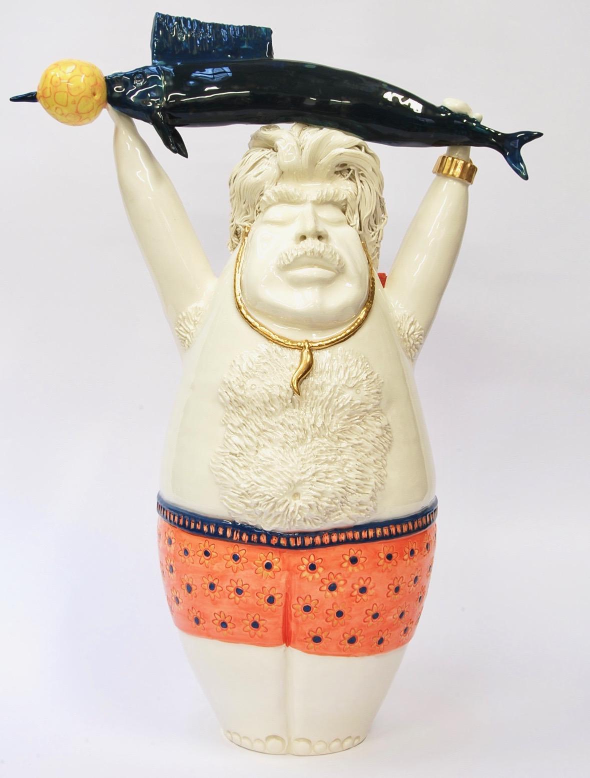 Pez Martillo Musculoso Centro de Mesa Decorativo Hecho a Mano Italia, 2020, Hecho a Mano Moderno en venta