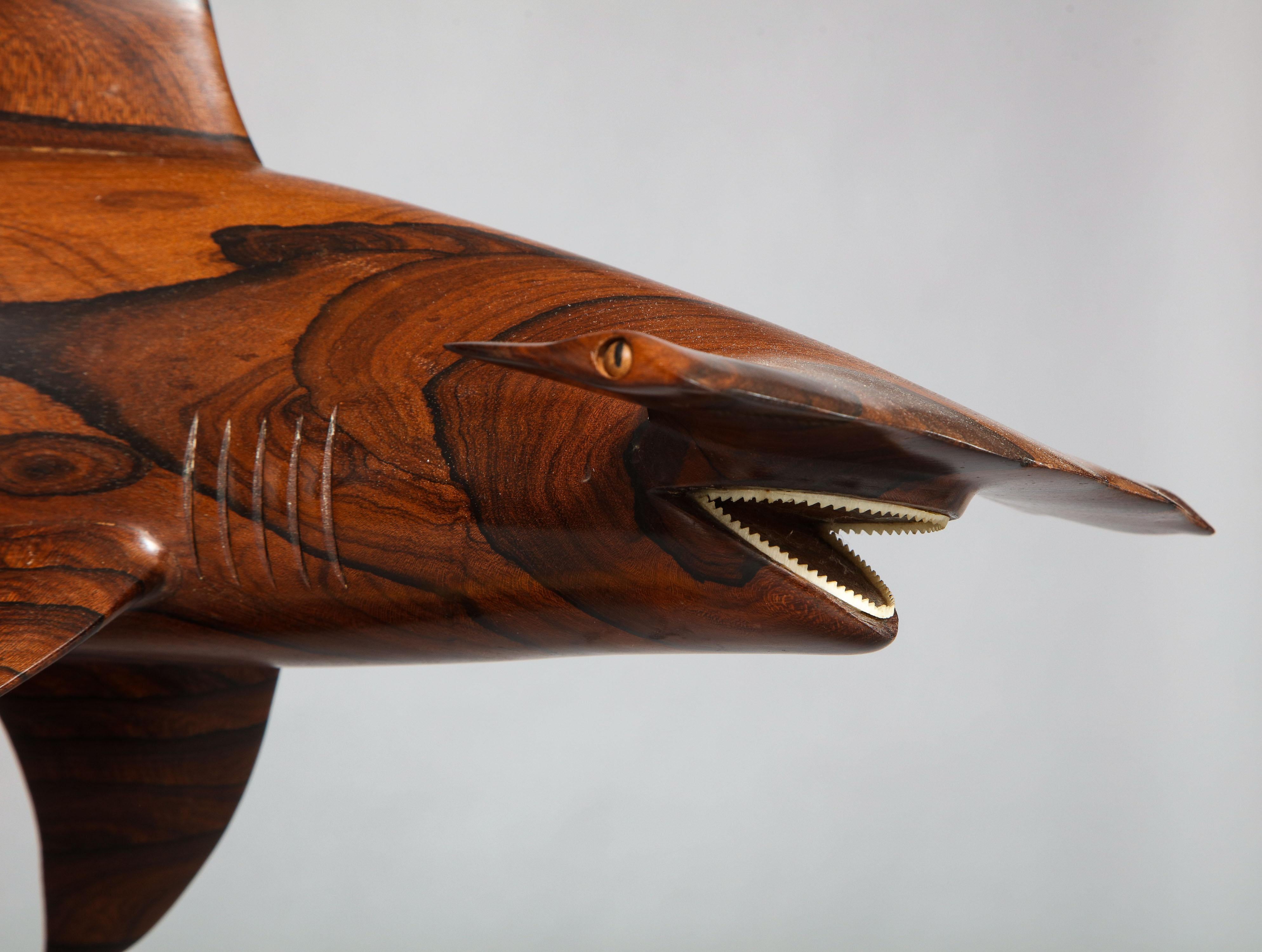 Hand Carved Rosewood Hammerhead Shark  For Sale 1