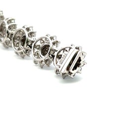 Hammerman Bros 16.75ct Diamond Sunburst Link Bracelet in 18K White Gold/Platinum