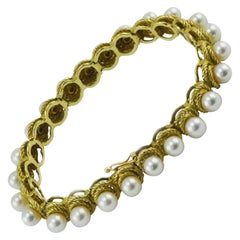 Hammerman Bros. 18 Karat Gold and 24 Pearl Bracelet, New York