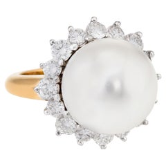 Hammerman Bros South Sea Pearl Diamond Ring