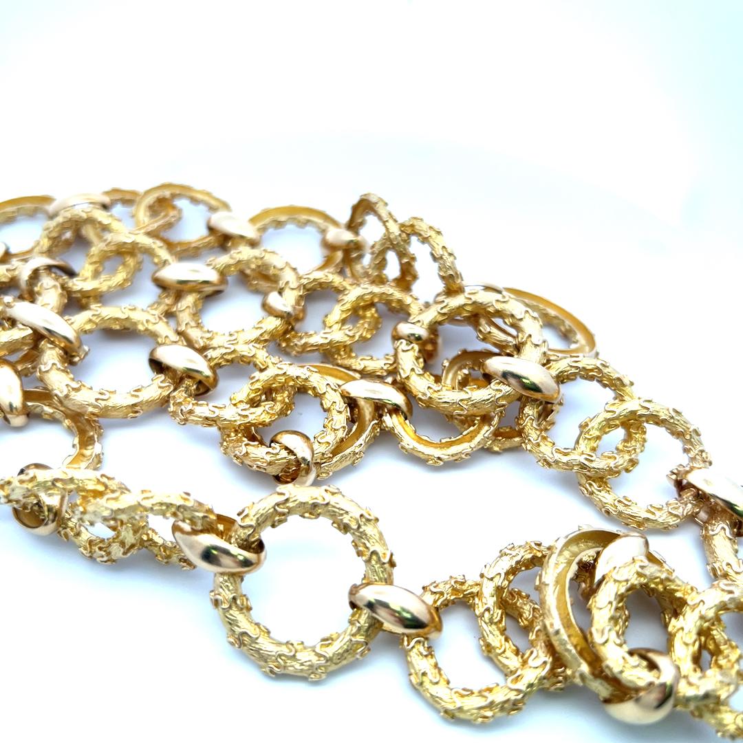 Collar de eslabones de oro amarillo de 18 quilates Hammerman Broth Vintage 202,30 gramos en venta 6