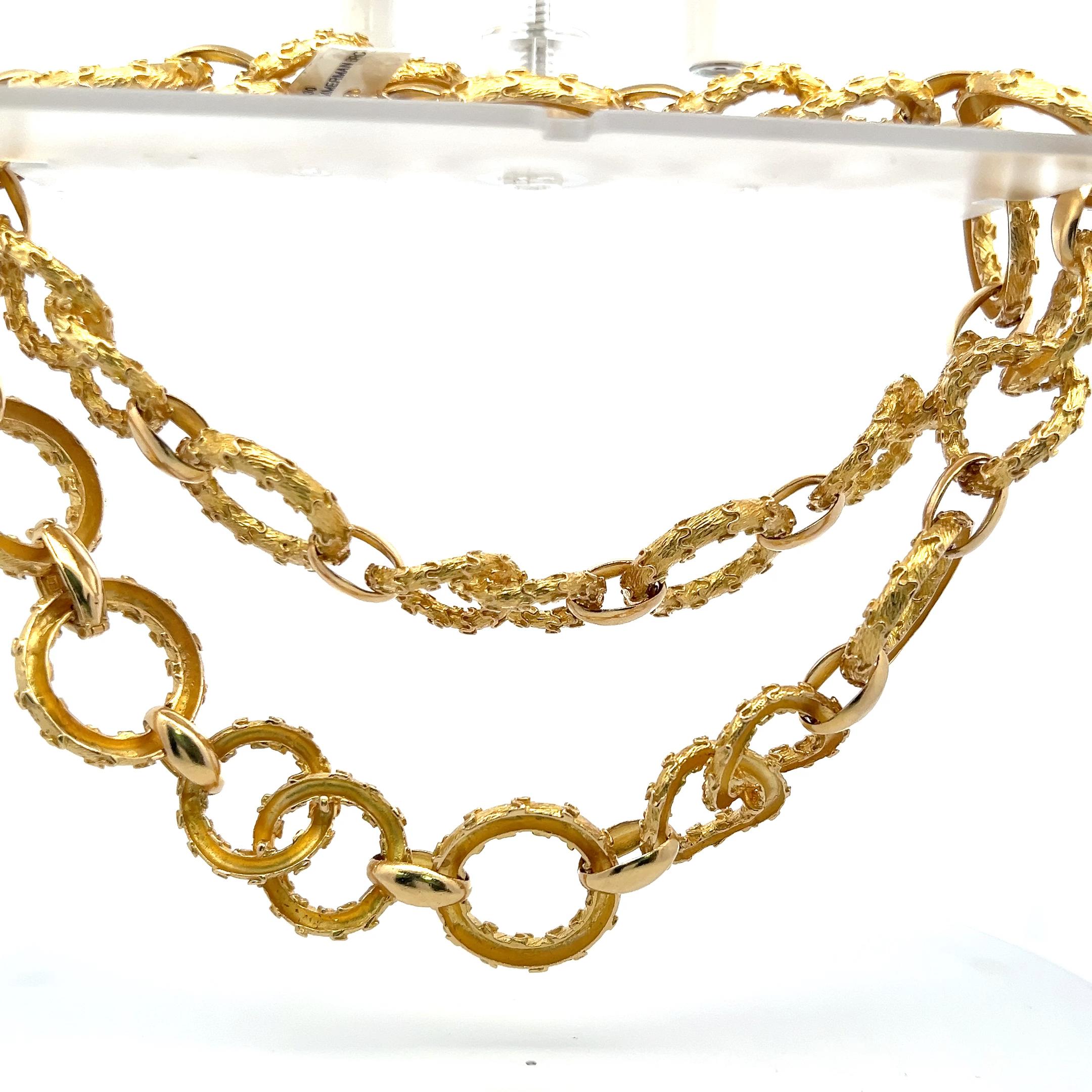 Donna Hammerman Broth Vintage 202,30 grammi di collana in oro giallo 18 carati A Link in vendita