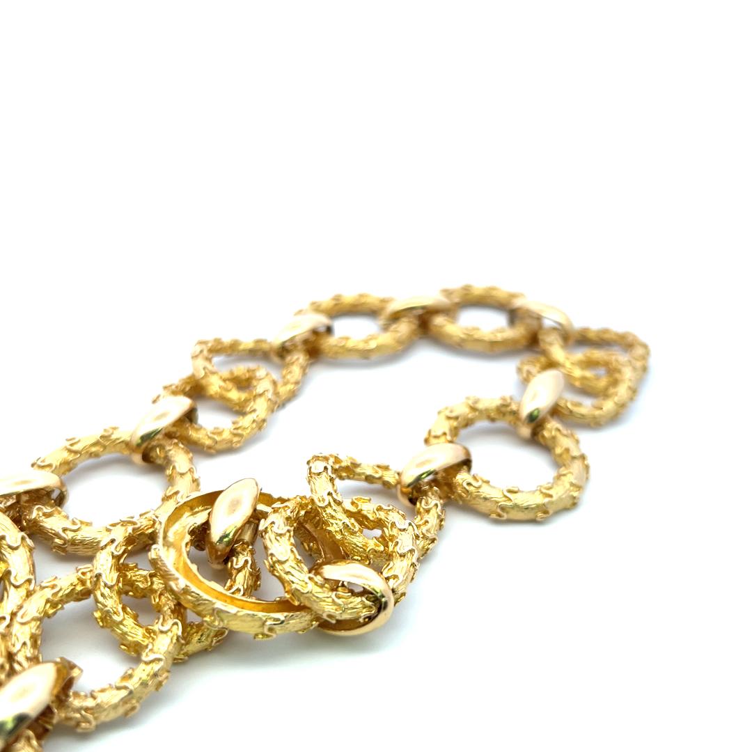 Collar de eslabones de oro amarillo de 18 quilates Hammerman Broth Vintage 202,30 gramos en venta 2