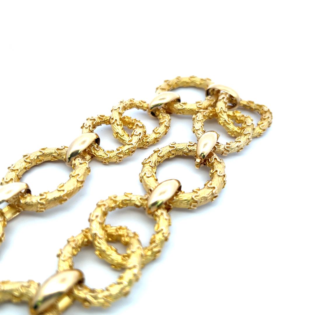 Collar de eslabones de oro amarillo de 18 quilates Hammerman Broth Vintage 202,30 gramos en venta 3