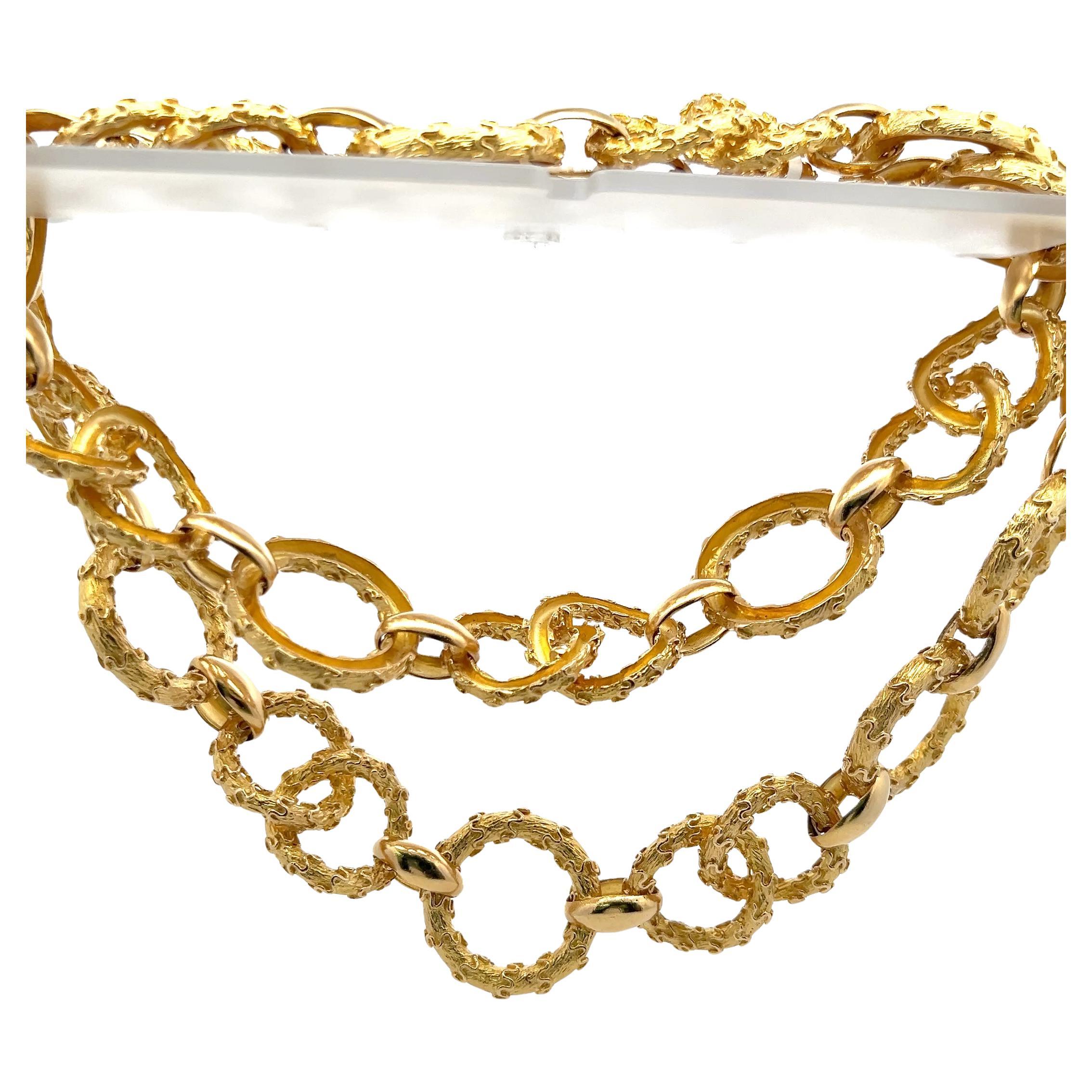 Hammerman Broth Vintage 202,30 grammi di collana in oro giallo 18 carati A Link in vendita