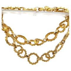 Hammerman Broth Vintage 202.30 Grams 18 Karat Yellow Gold Link Necklace