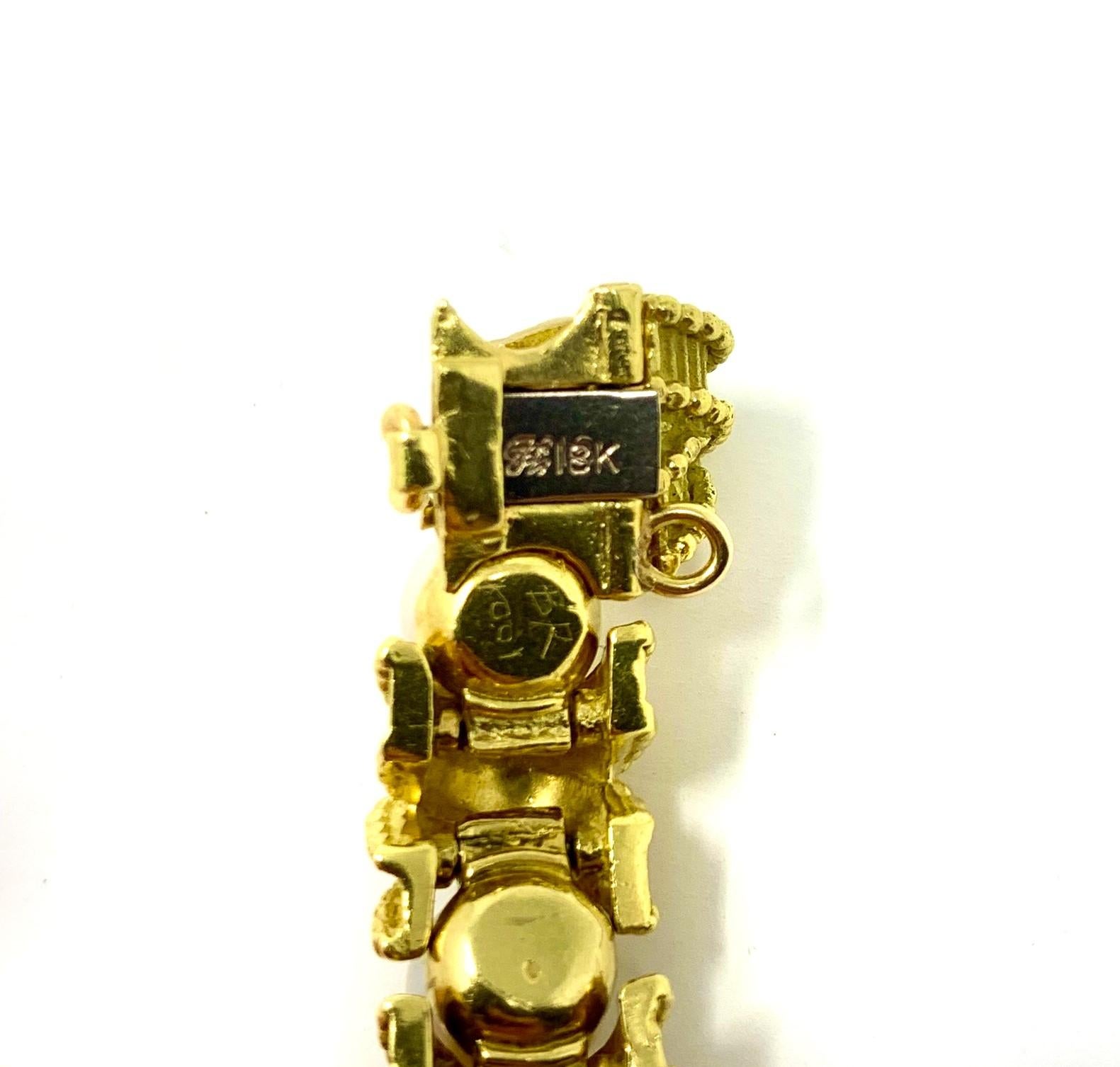 Hammerman Brothers 18 Karat Gold Pearl Vintage X Link Bracelet 1