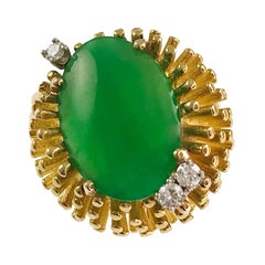 Hammerman Brother's 18 Karat Jade Diamond Ring
