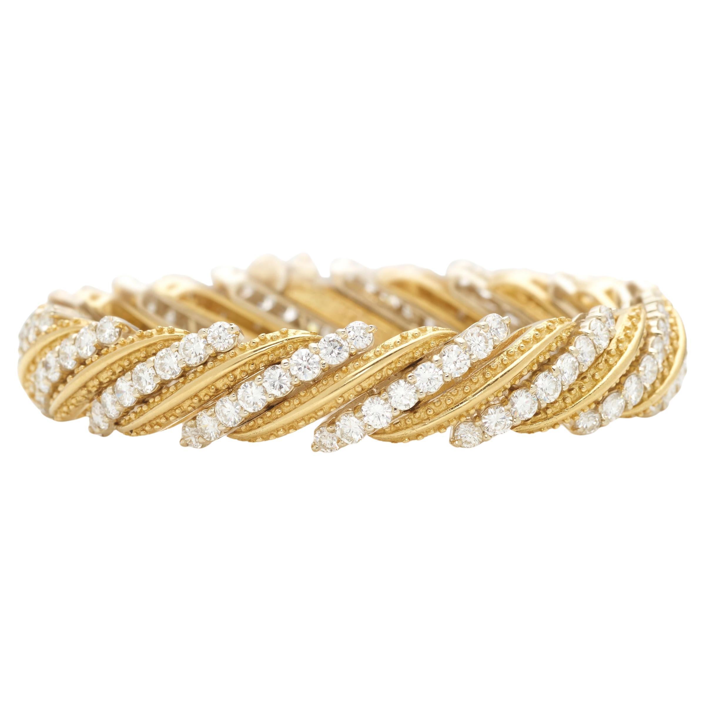 Hammerman Brothers: Armband aus 18 Karat zweifarbigem Gold und Diamanten 7 3/4"