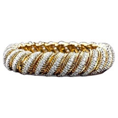 Hammerman Brothers 18k Gold & 8.50 Carat Diamond Barber-Pole Bracelet, Size 7.75