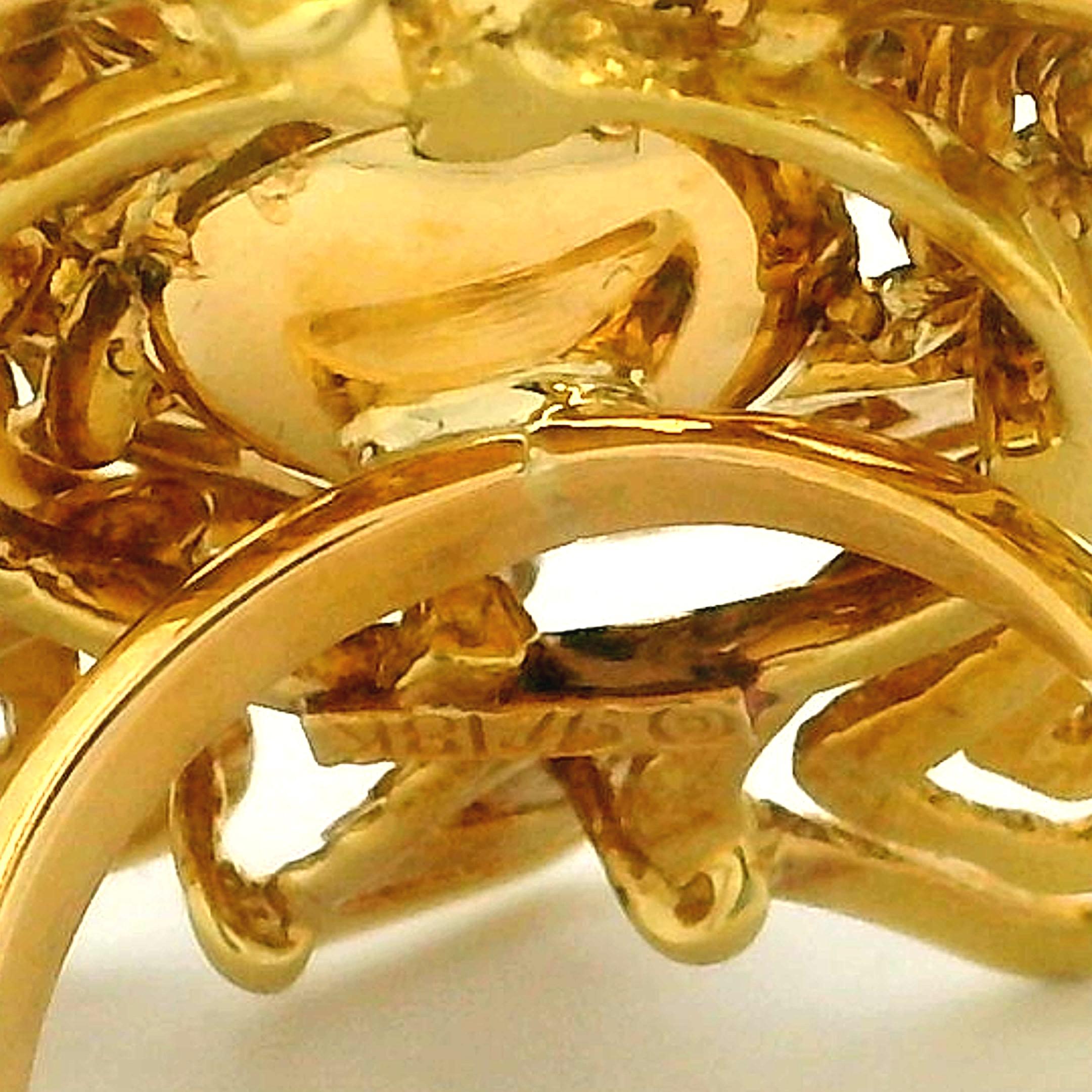 Hammerman Brothers 18K Gold Brutalist Diamond Statement Ring, ca. 1960 im Angebot 2