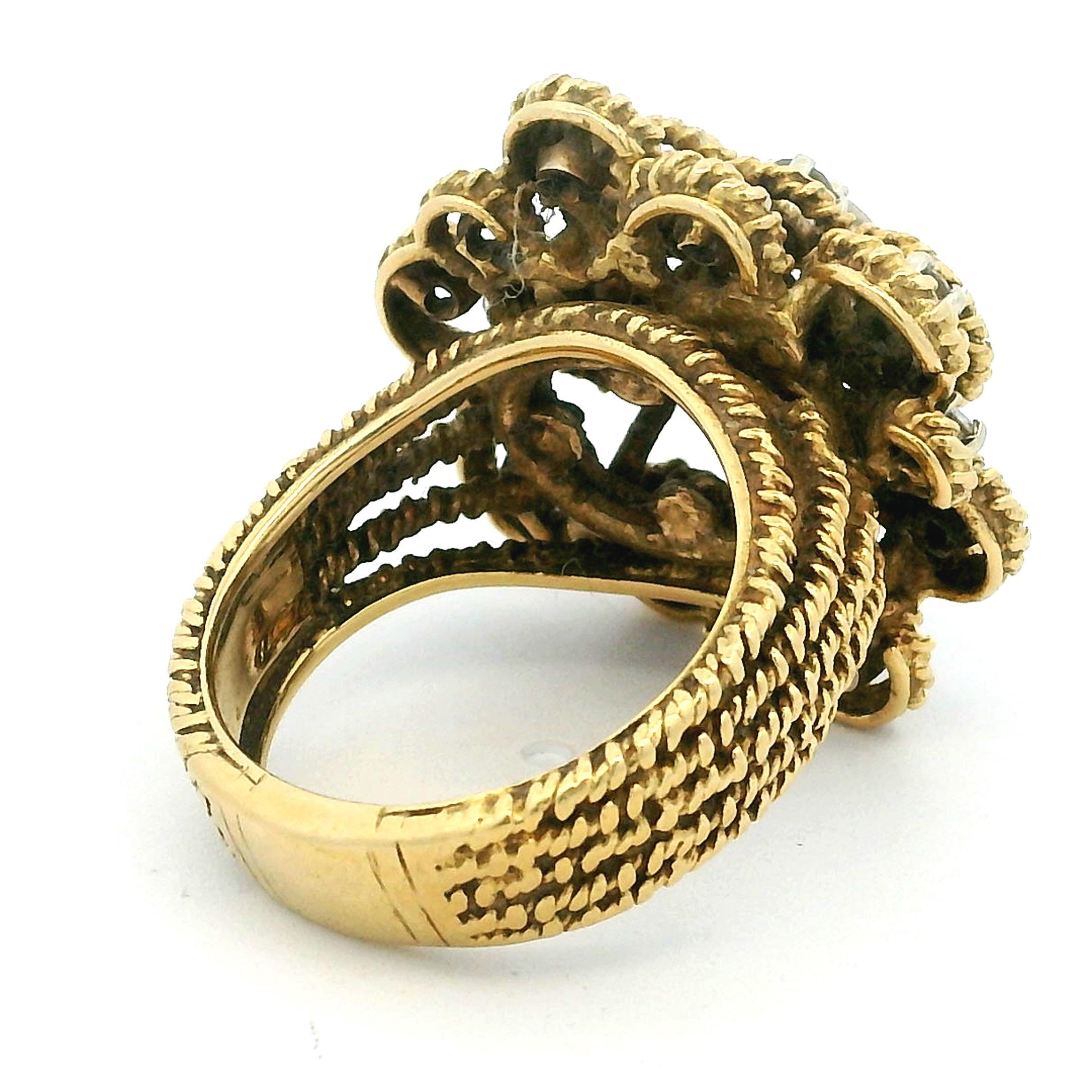 Anillo en racimo de diamantes Hammerman Brothers de oro de 18 quilates, 1,60 quilates en venta 3