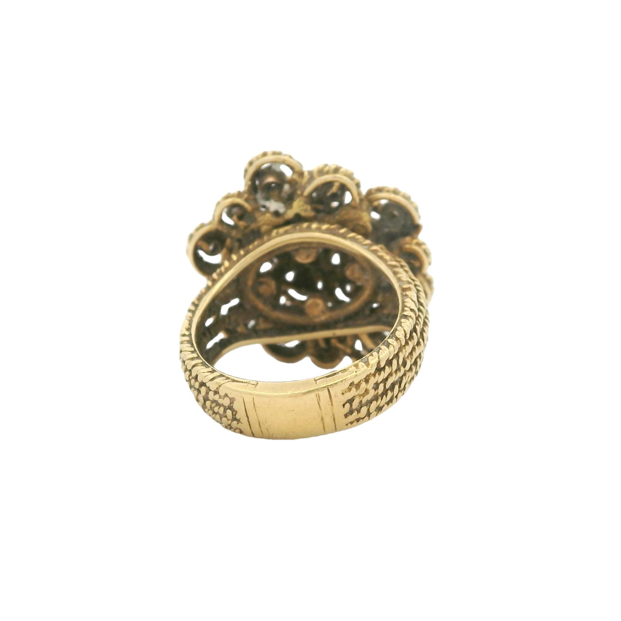 Hammerman Brothers Bague à grappes de diamants en or 18K, 1,60 carat en vente 2