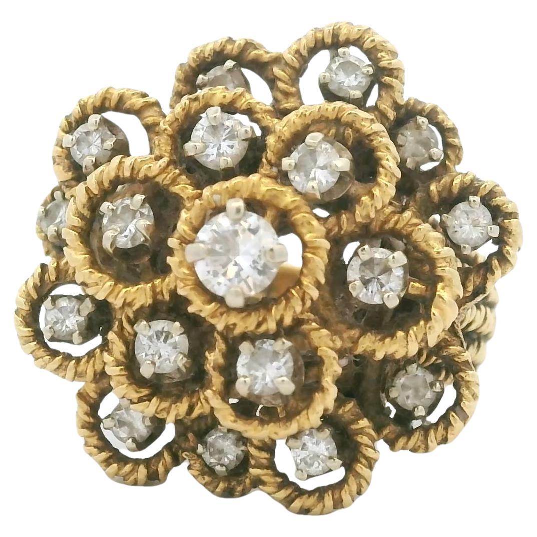 Hammerman Brothers Bague à grappes de diamants en or 18K, 1,60 carat en vente