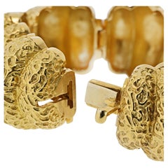 Hammerman Brothers 18K Yellow Gold Hammered Textured Link Bracelet