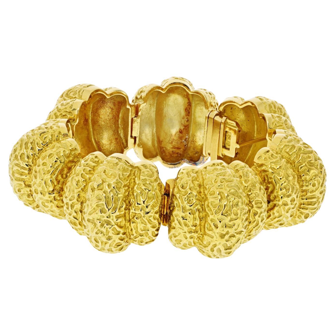 Hammerman Brothers Bracciale a maglie testurizzate in oro giallo 18 carati