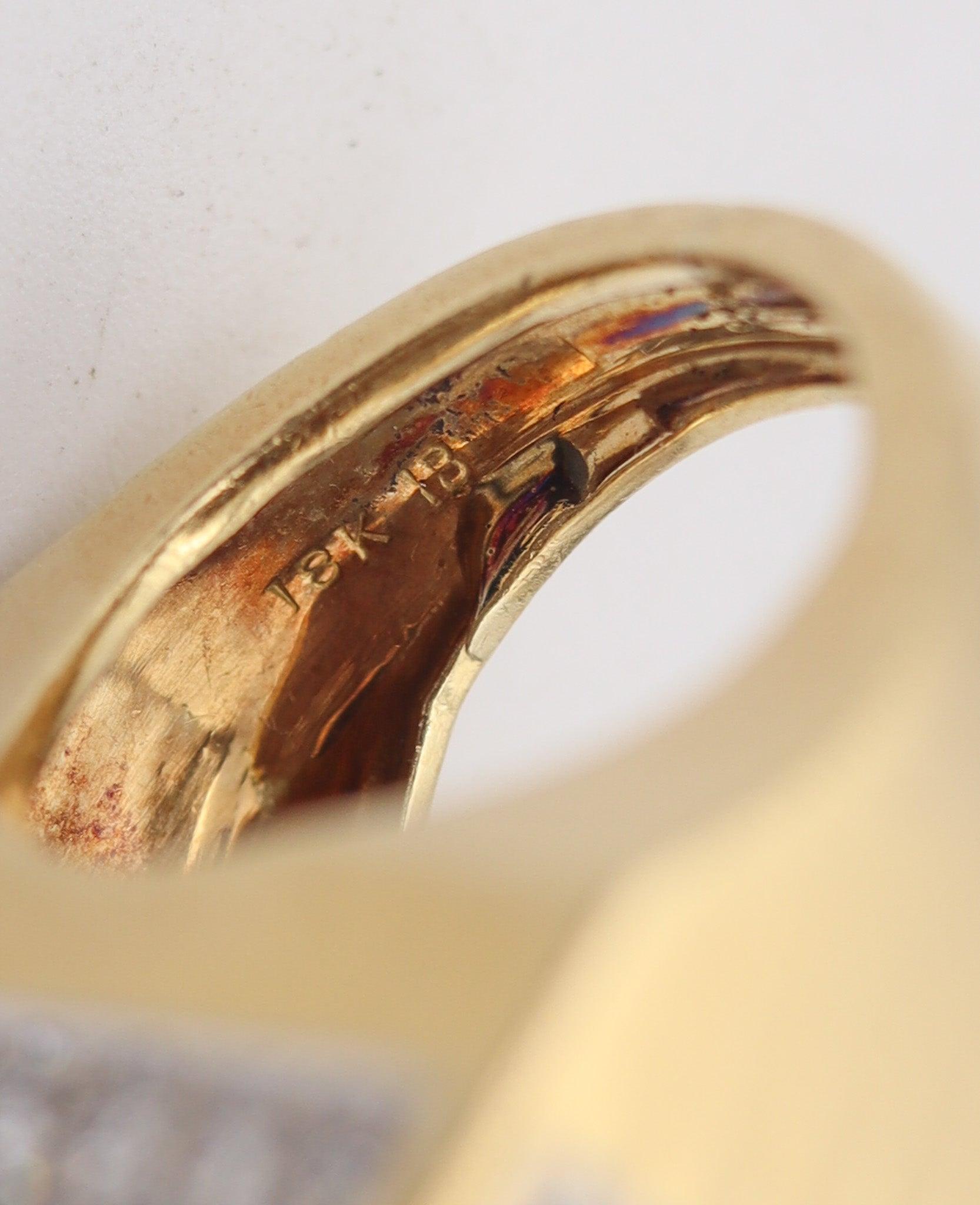 HAMMERMAN BROTHERS 1970 Geometric Ring 18Kt Gold With 3.54 Ctw Diamonds For Sale 3