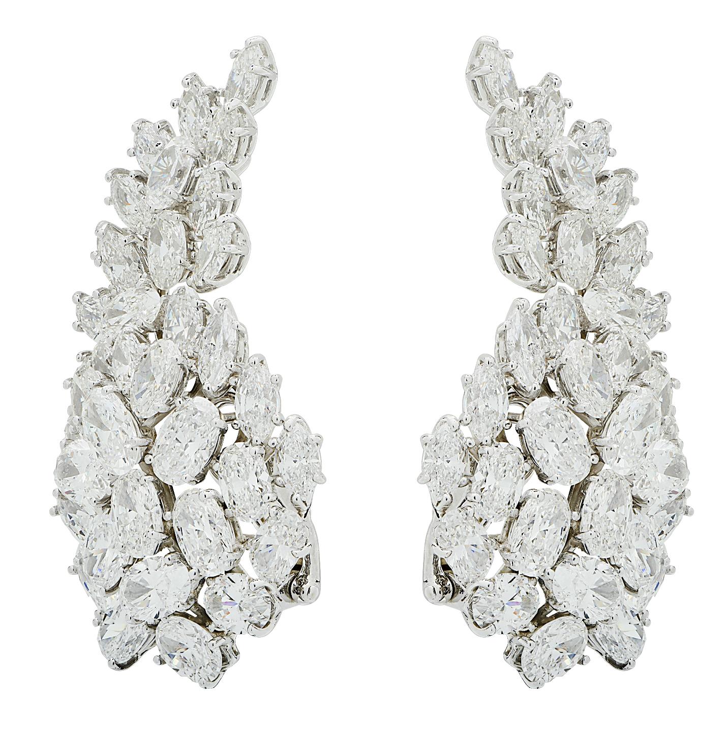 Contemporary Hammerman Brothers 30 Carat Diamond Earrings For Sale
