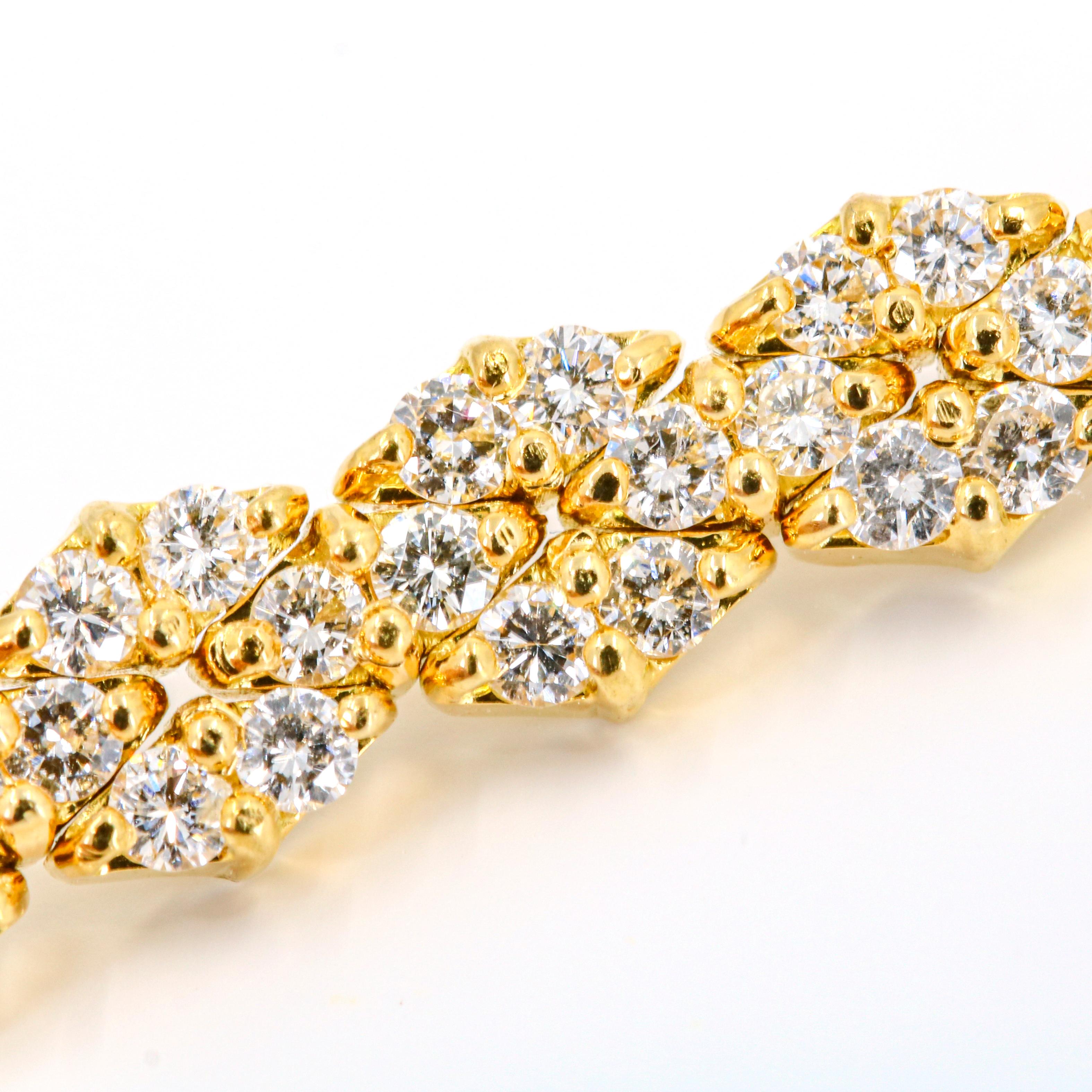 Hammerman Brothers 3.50 Carat 18k Yellow Gold Diamond Tennis Bracelet For Sale 3