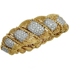 Hammerman Brothers 6.5 Carat Diamond 18 Karat Yellow Gold Bracelet