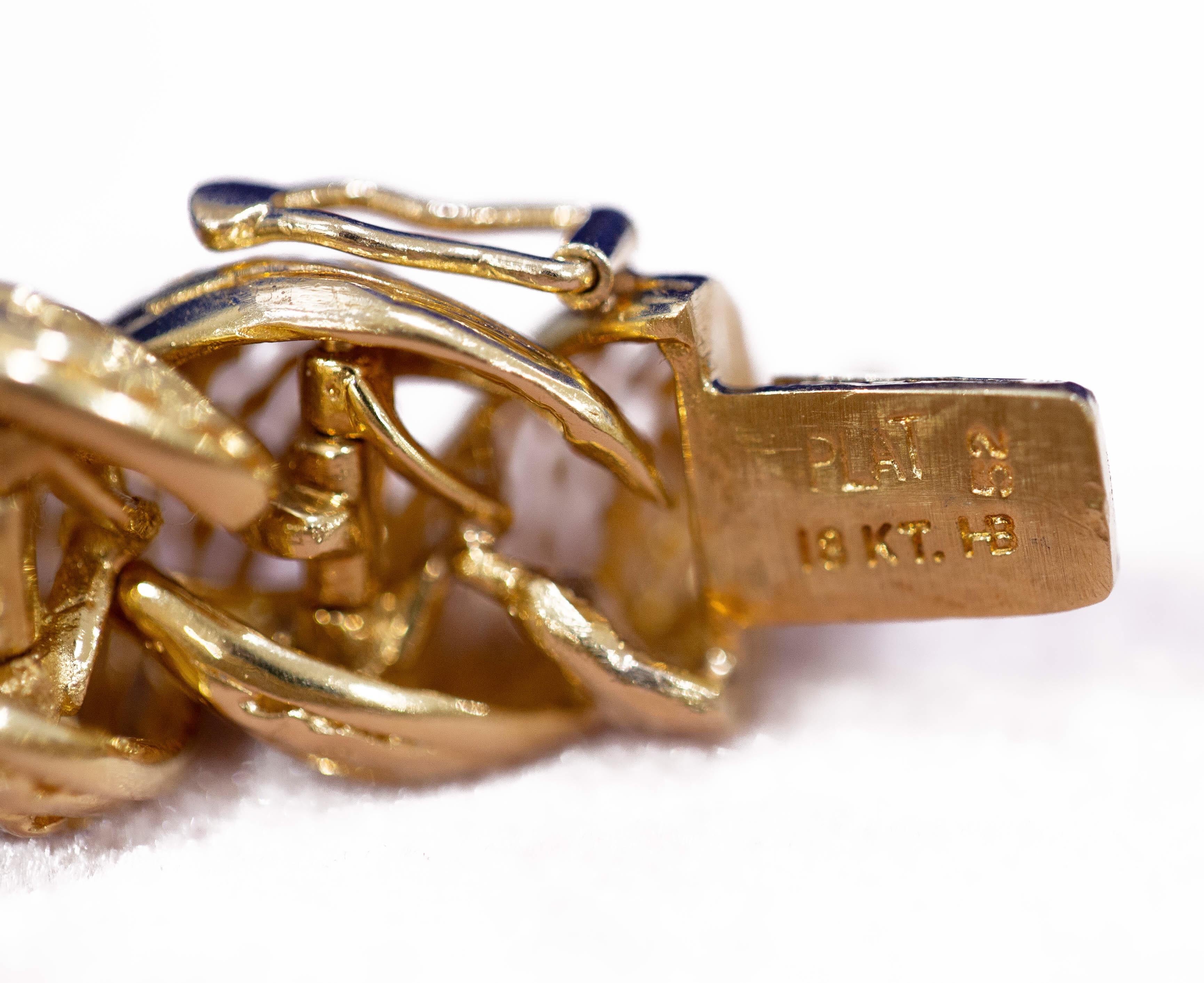 Hammerman Brothers 6.50 Carat Diamond Semi-Flexible Bracelet in Yellow Gold 3