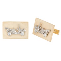 Hammerman Brothers .82 Carat Diamond Gold Automobile Cufflinks