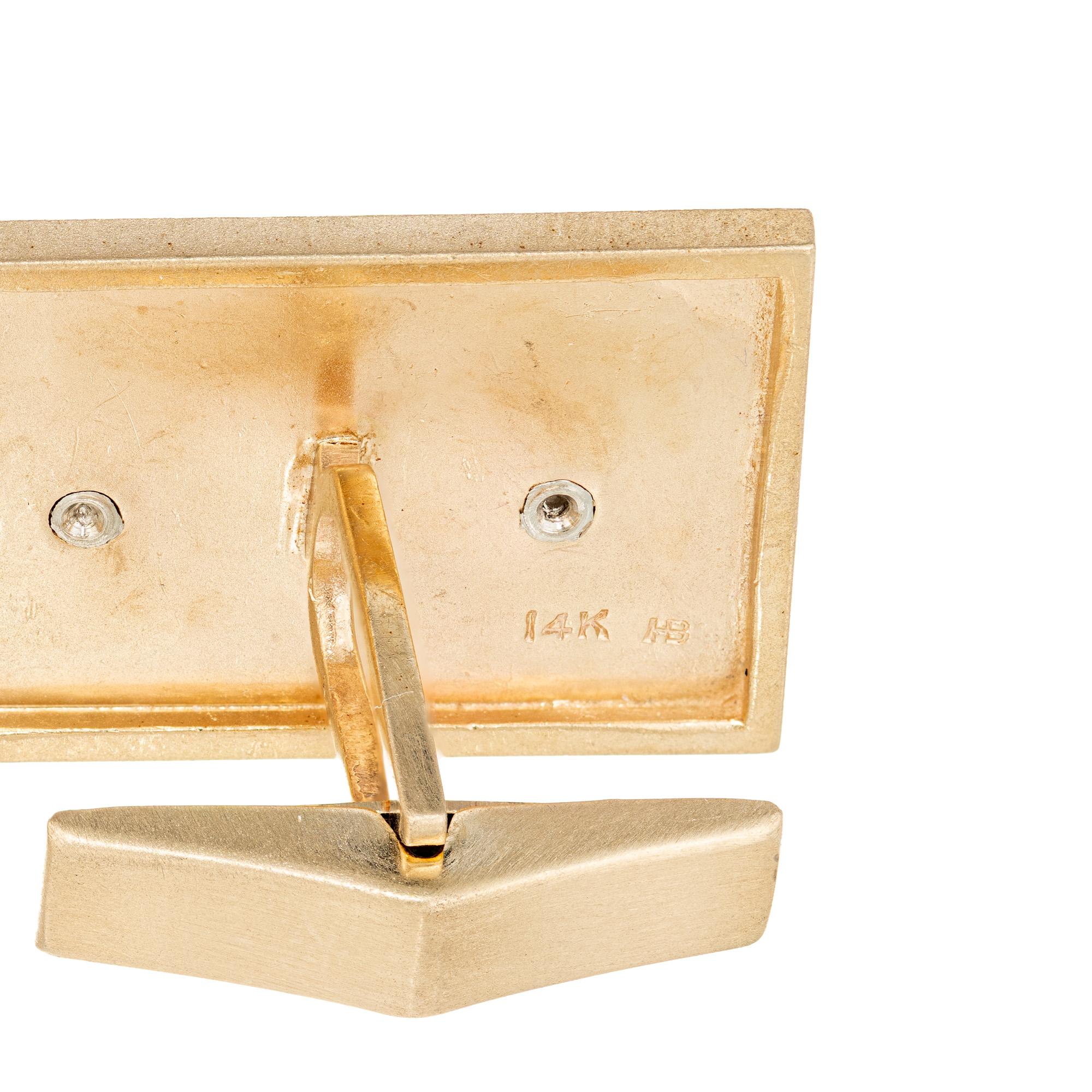 Men's Hammerman Brothers .82 Carat Diamond Gold Automobile Cufflinks For Sale