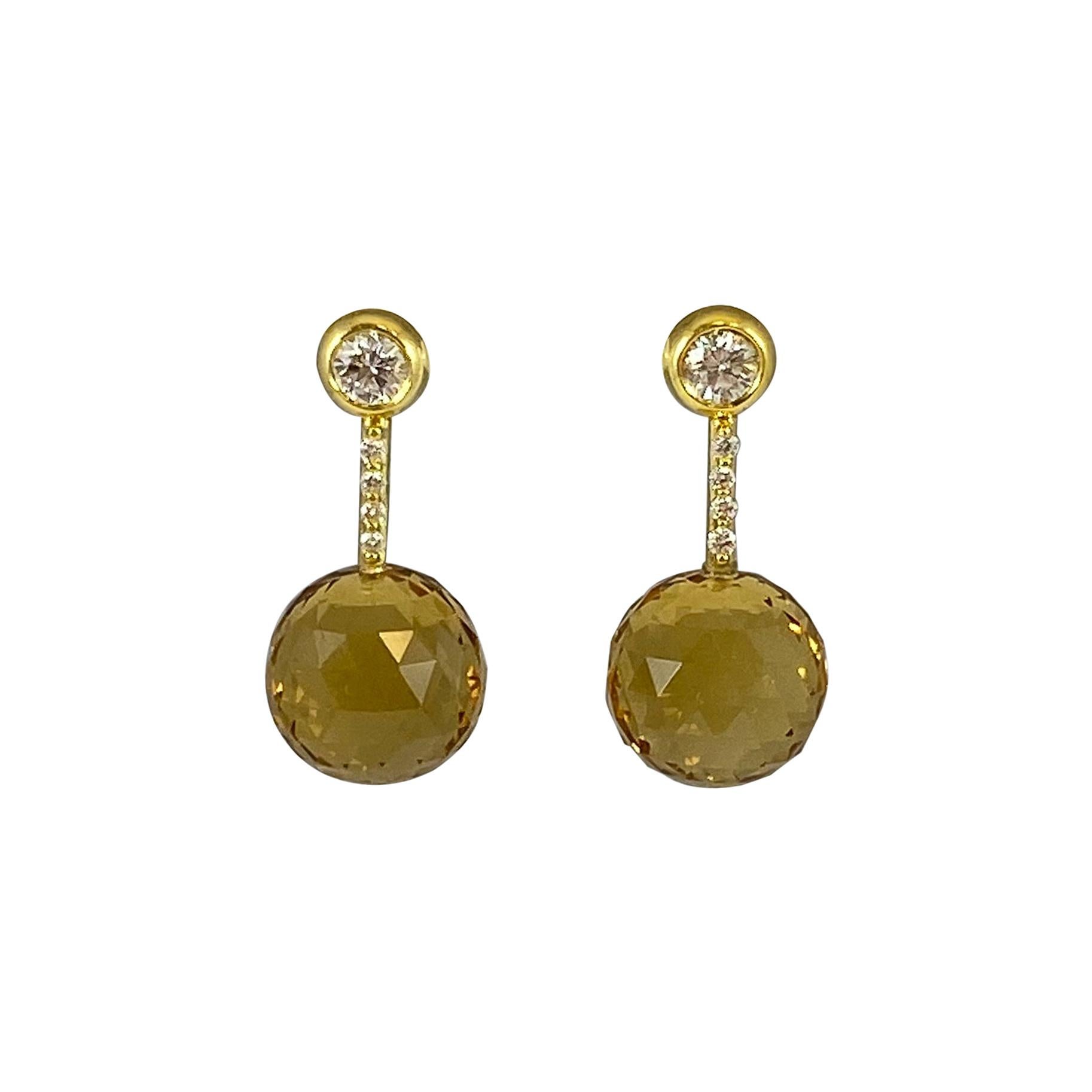 Hammerman Brothers Citrine and Diamond Earrings For Sale