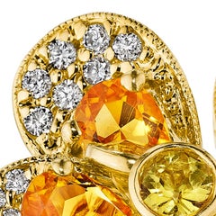 Hammerman Brothers Citrine and Diamond Flower Shaker Ring