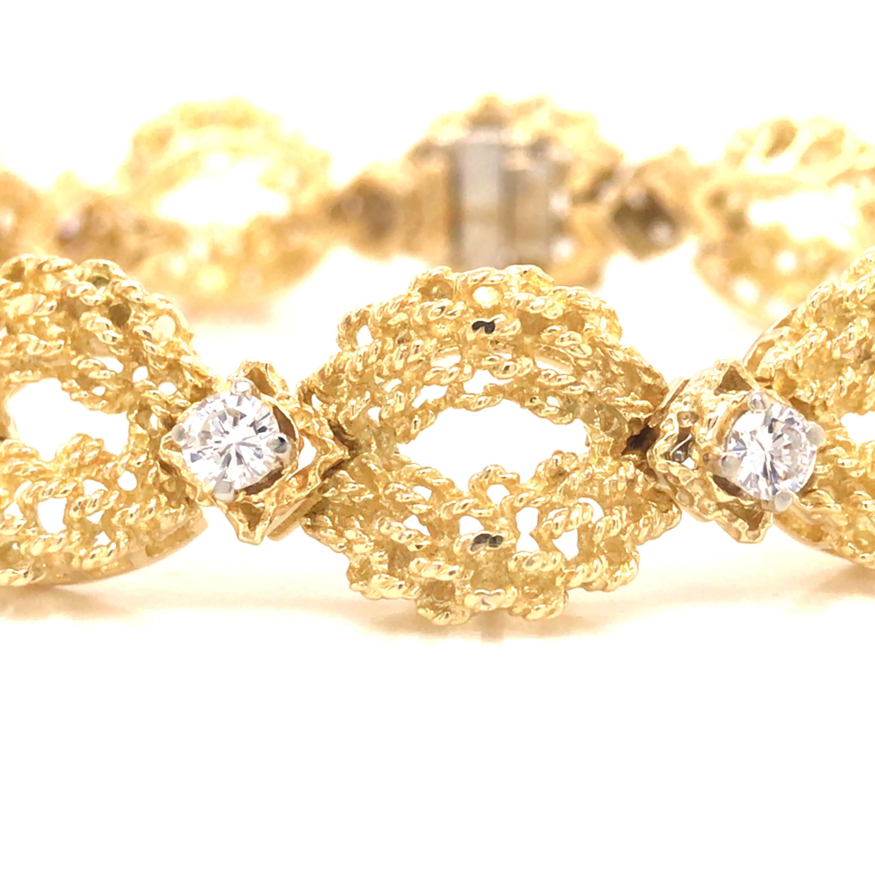 Women's Hammerman Brothers Diamond 18K Yellow Gold Woven Link Bracelet