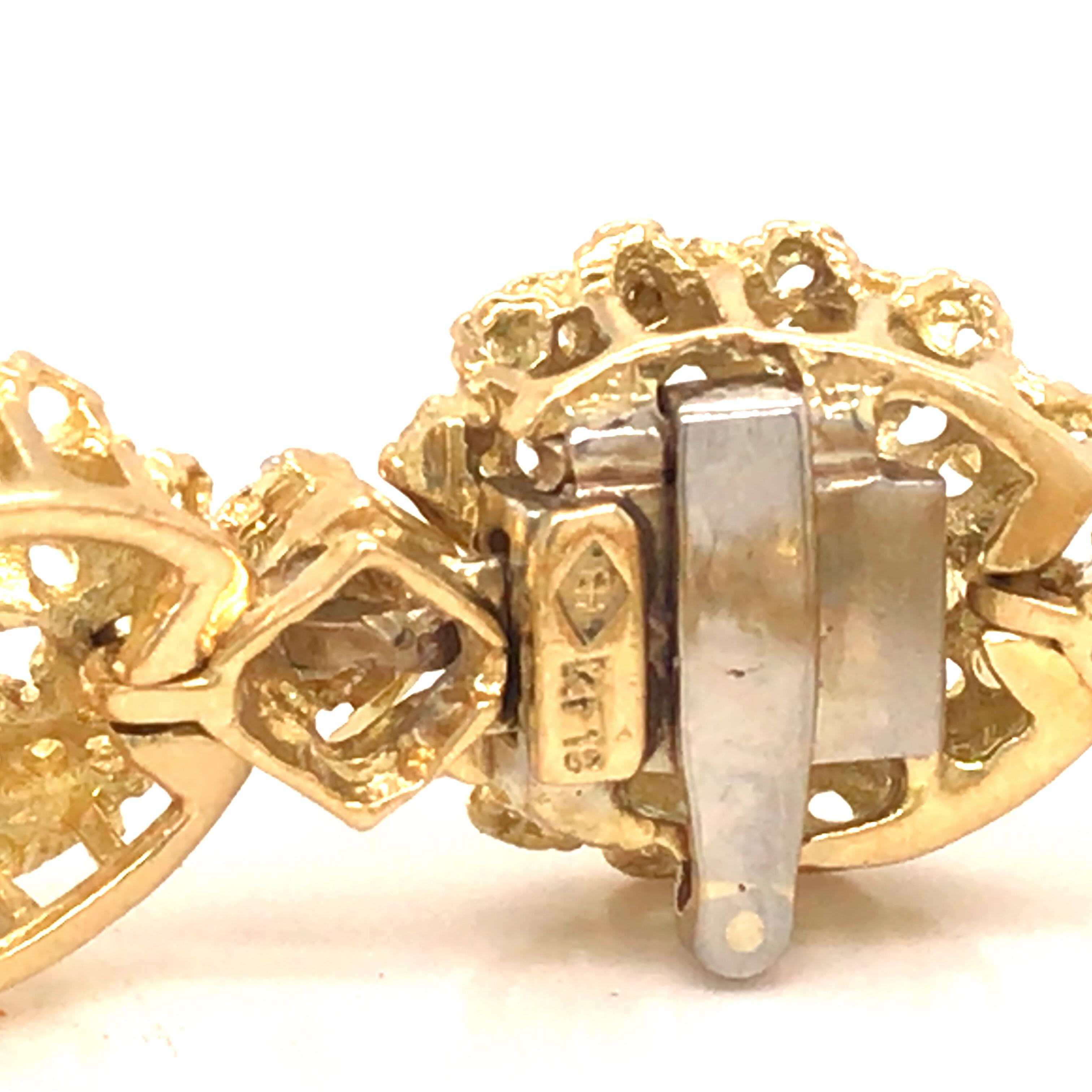 Hammerman Brothers Diamond 18K Yellow Gold Woven Link Bracelet 1
