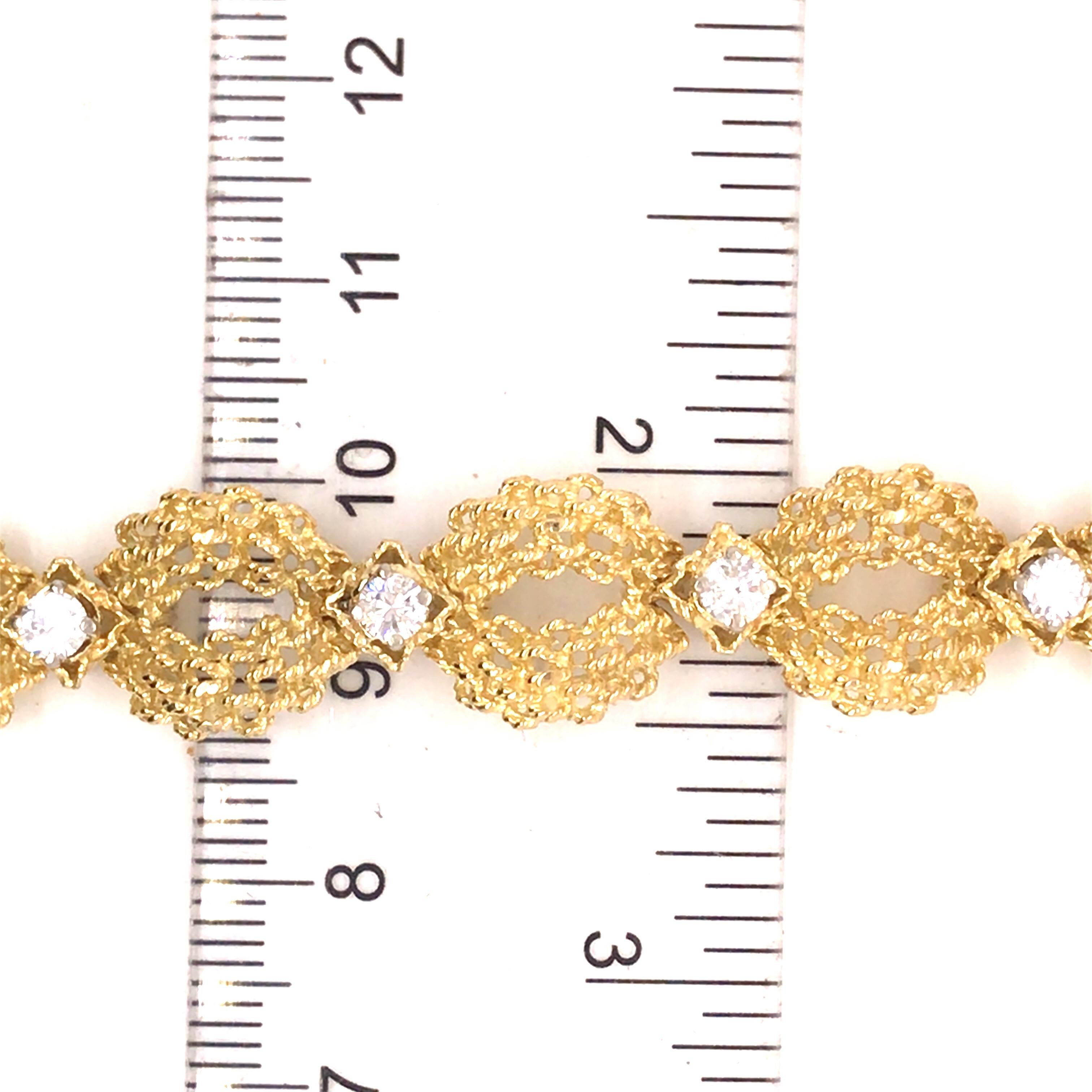 Hammerman Brothers Diamond 18K Yellow Gold Woven Link Bracelet 2