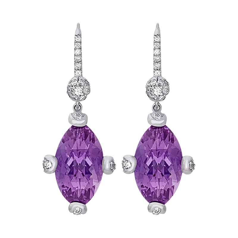 Hammerman Brothers Diamond and Amethyst Earrings For Sale