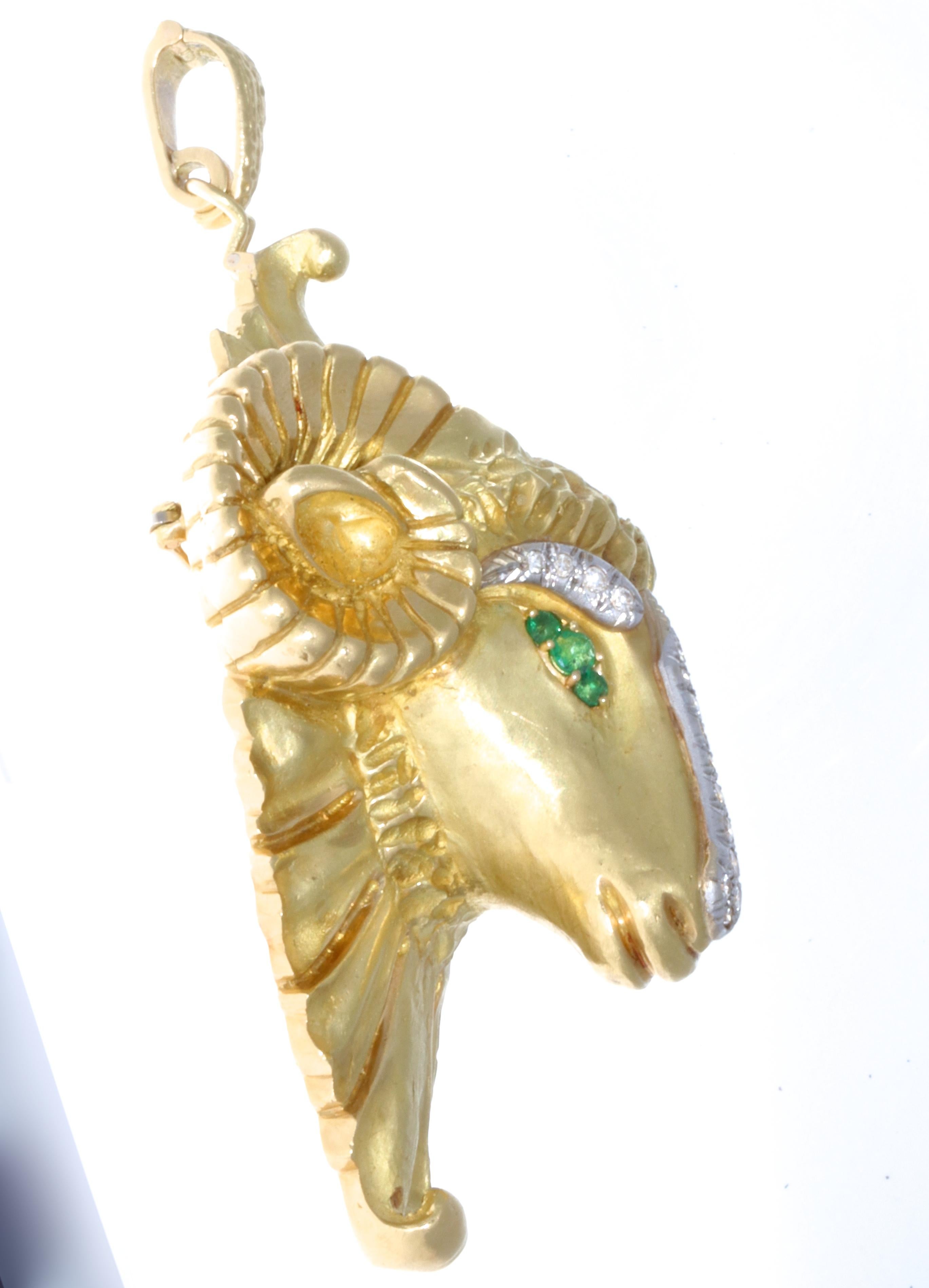 gold ram pendant
