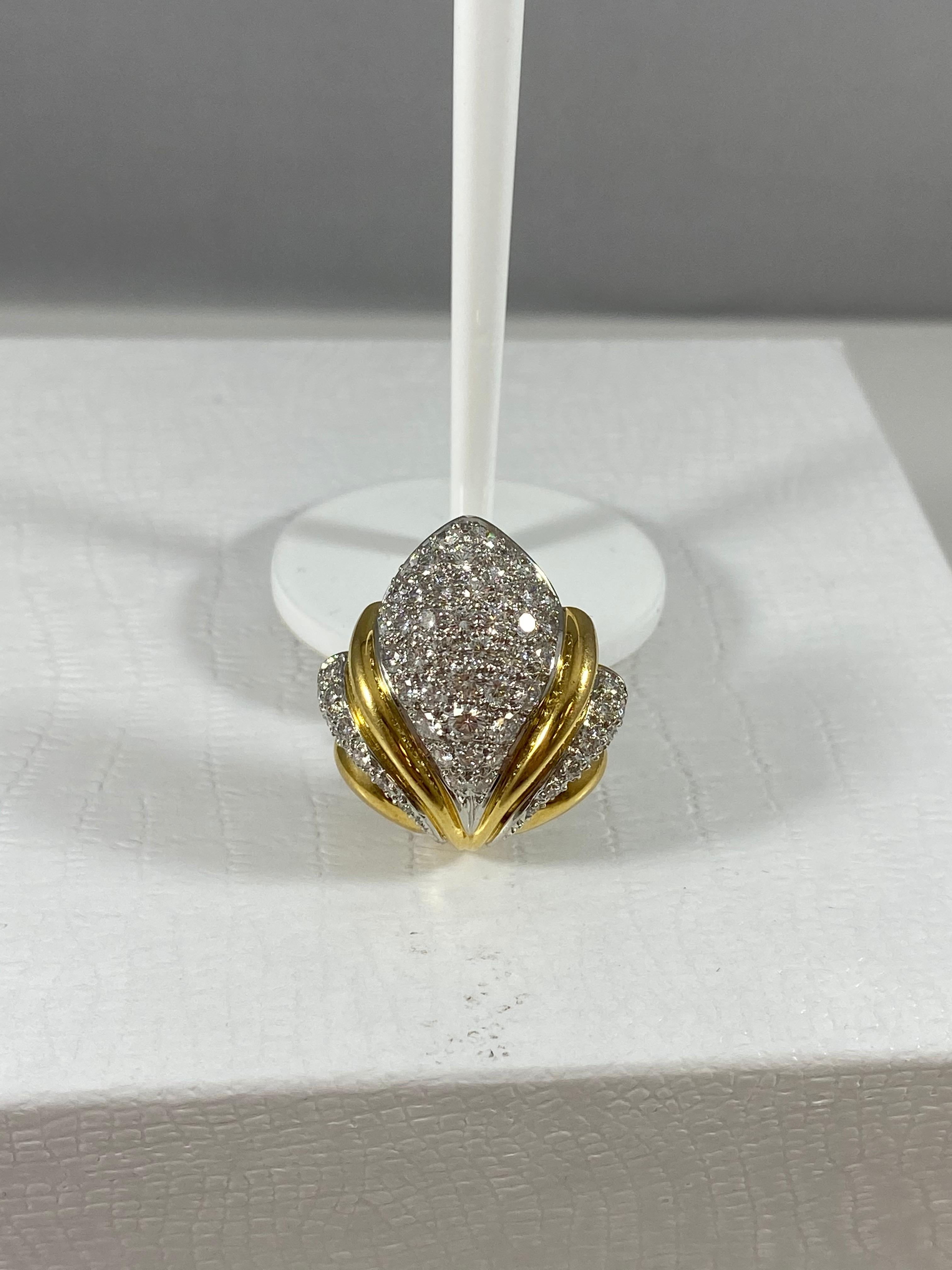 Art Deco Hammerman Brothers Diamond Fleur de Lis Earrings For Sale